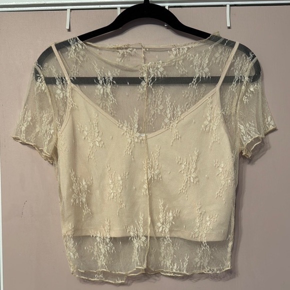 Cream Lace Top - Picture 1 of 3